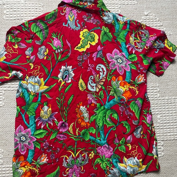 Vintage Clio Woman’s Floral S/S Button Down Top - Picture 10 of 13